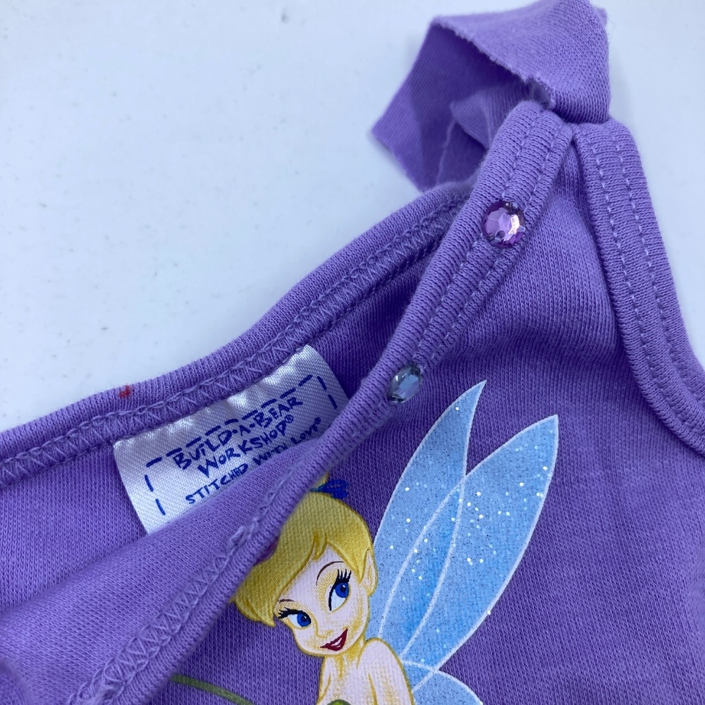 Build a Bear Purple Disney Tinkerbell Tank Top One Strap Rhinestone Accent - Picture 3 of 4